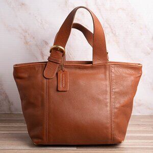 Vintage Coach Waverly Tote 4133 in Orange Brown Tan Leather